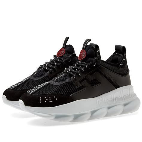 versace chain reaction black sneakers